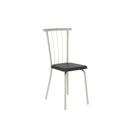 Kit 2 Cadeiras Sala Jantar 154 2 Un Prata - Assento Courano Preto - Carraro