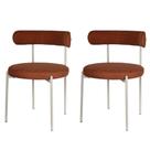 Kit 2 Cadeiras Serena Rivatti 54 cm (Largura) Estofado em Tecido Marrom e Base em Aço Areia Kit 2 Cadeiras Serena Rivatti 54 cm (Largura) Estofado em Tecido Marrom e Base em Aço Areia