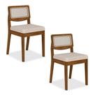 Kit 2 Cadeiras Sextavada Bari Freijó/bouclé Off White - M. Arapongas