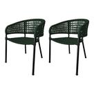 Kit 2 Cadeiras Sol Corda Náutica Base em Alumínio Preto/verde Musgo Kit 2 Cadeiras Sol Corda Náutica Base em Alumínio Preto/verde Musgo