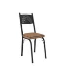 Kit 2 Cadeiras Tubulares 151 Preto Fosco Assento Rattan Kit 2 Cadeiras Tubulares 151 Preto Fosco Assento Rattan
