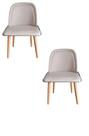 Kit 2 Cadeiras Vianney Para Sala Mesa de Jantar Moderna com Base de Ferro Tecido Bouclé Premium Bege Topii Moda Casa