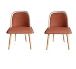 Kit 2 Cadeiras Vianney Sala Mesa de Jantar Moderna Base com Ferro Tecido Bouclé Premium Terracota Com material sintético Bege Topii Moda Casa