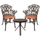 Kit 2 Cadeiras Viena Malbec Para Recepção Jardim Varanda Sacada Hotel + Mesinha Marrom