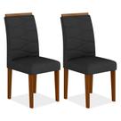 Kit 2 Cadeiras Vitória Wood Mesa Jantar Cinam/preto - Moveis Arapongas