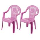kit 2 Cadeirinhas Infantil Rosa Poltrona Kids Confortável Injeplastec