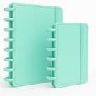 Kit 2 Caderno Inteligente Ciano Agenda A5 A6 Capa Azul com Elástico e Discos Removíveis Infantil