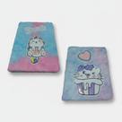 Kit 2 Caderno Pelúcia Gatinho Brilhante Infantil 80f Capa