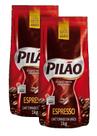 kit 2 Café Torrado em Grãos Espresso Pilão Pouch 1kg