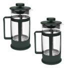 Kit 2 Cafeteiras Francesa Cremeira 350ml Preto Fosco Vidro