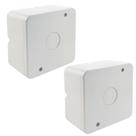 Kit 2 caixa cftv abs 85x85x50mm branca
