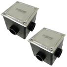 Kit 2 Caixa De Passagem Base Quadrada E Tampa Inox Sodramar