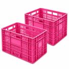 Kit 2 Caixa Hortifruti 65L Rosa Plástica Alta Resistência