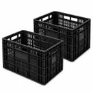 Kit 2 Caixa Hortifruti Preta 65L Reforçada Empilhável CEASA