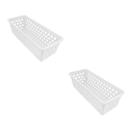 Kit 2 Caixa Multiuso Comprido Retangular Branco Uninjet