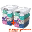Kit 2 Caixa Organizadora 14l Multiuso Porta Utensílios Closet Armário Roupas - Sanremo Kit 2 Caixa Organizadora 14l Multiuso Porta Utensílios Closet Armário Roupas - Sanremo