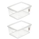Kit 2 Caixa organizadora 15 litros Possui tampa com trava