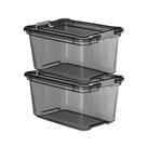 Kit 2 Caixa Organizadora 50L Transparente Com Tampa E Trava Plasvale Grande Multiuso Roupa Brinquedo Kit 2 Caixa Organizadora 50L Transparente Com Tampa E Trava Plasvale Grande Multiuso Roupa Brinquedo