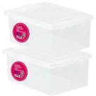 Kit 2 Caixa Organizadora Com Tampa E Trava 4L Paramount Para Maior Praticidade Diária