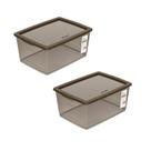 Kit 2 Caixa Organizadora com Trava 30 Litros Cinza Ordene