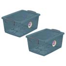 Kit 2 Caixa Organizadora com Trava 30 Litros Cinza Ordene