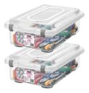 Kit 2 Caixa Organizadora Com Trava Rígida 8,6L Cristal Top Stock