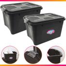 Kit 2 Caixa Organizadora Container 20 Litros C/ Tampa e Trava