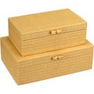 Kit 2 caixa organizadora decorativa home&co sintético bege Kit 2 caixa organizadora decorativa home&co sintético bege