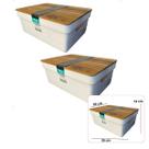 Kit 2 Caixa Organizadora Flat Com Tampa Teca Branca 10L Kit 2 Caixa Organizadora Flat Com Tampa Teca Branca 10L
