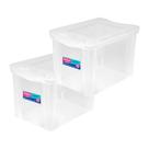 Kit 2 Caixa Organizadora Grande com Trava Cristal 30 Litros