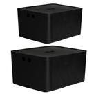 Kit 2 Caixa Organizadora Grande E Média Com Tampa