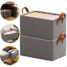 Kit 2 Caixa Organizadora Guarda Roupa Cesto Dobrável Multiuso Retangular Grande