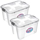 Kit 2 Caixa Organizadora Multiuso 12L Transparente C/ Travas
