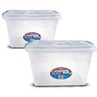Kit 2 Caixa Organizadora Multiuso 20L Transparente C/ Travas