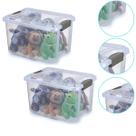 Kit 2 Caixa Organizadora Multiuso Alto 20 Lts Transparente