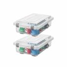 Kit 2 Caixa Organizadora Multiuso Baixa Rígida Transparente 2,3L