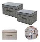 Kit 2 Caixa Organizadora Multiuso Tampa Dobrável Roupa Manta Kit 2 Caixa Organizadora Multiuso Tampa Dobrável Roupa Manta