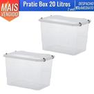 Kit 2 Caixa Organizadora Plástica Multiuso Pratic Box 20 L