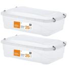 Kit 2 Caixa Organizadora Plástica Pratic Box 25L Paramount 176 P/ Manter Seus Itens Sempre Arrumados