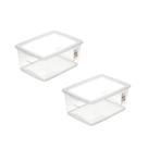 Kit 2 Caixa Organizadora Sem Trava 15 Litros Cristal Ordene