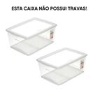 Kit 2 Caixa Organizadora Sem Trava 30 Litros Cristal Ordene
