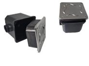 kit 2 Caixa Passagem Iluminação Piscina com Prolongador e Tampa Inox