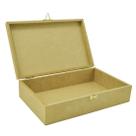 Kit 2 Caixa Retangular com Fecho e Dobradiça 25x16x6 Mdf Madeira