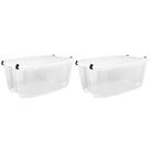 Kit 2 Caixas Com Rodinhas Empilhável 58L JAGUAR-2013T