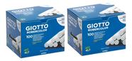 Kit 2 Caixas de Giz BRANCO Escolar Giotto Robercolor 100 Unidades - 538800