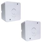 Kit 2 Caixas de Passagem Plástica Organizadora Branca Câmera Segurança Cftv de Sobrepor IP66