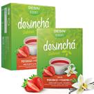 Kit 2 Caixas Desinchá Morango com Baunilha Suplemento Alimentar Sachês Original chá aroma
