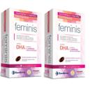Kit 2 caixas Feminis para Gestantes 30 cápsulas Ômega 3 Dha 30 capsulas