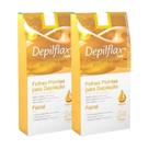 Kit 2 Caixas Folhas Prontas Cera Depilatória Depilação Facial Depilflax Natural
