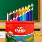 Kit 2 Caixas Lápis de Cor 36 Cores Cada Total 72 Lápis Coloridos Famix